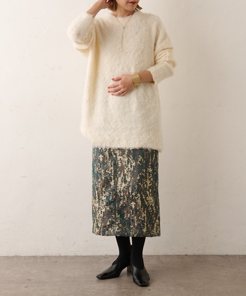 Omekashi（オメカシ）の「ジャガードイージースカート（スカート・レディース・グリーン/ネイビー・FREE）」の19枚目の写真