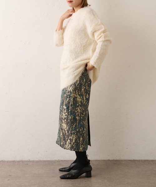 Omekashi（オメカシ）の「ジャガードイージースカート（スカート・レディース・グリーン/ネイビー・FREE）」の5枚目の写真