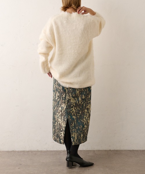 Omekashi（オメカシ）の「ジャガードイージースカート（スカート・レディース・グリーン/ネイビー・FREE）」の11枚目の写真