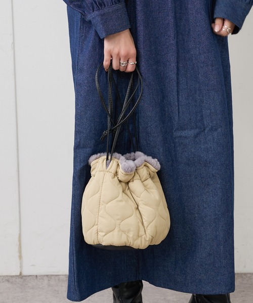 PUAL CE CIN（ピュアルセシン）の「ダブルフェイスポーチＢＡＧ（ショルダーバッグ・レディース・カーキ/アイボリー・FREE）」の14枚目の写真