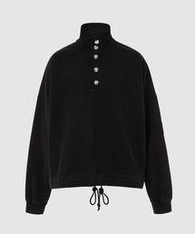 BLACK LOGO WAPPEN BUTTON SWEATSHIR