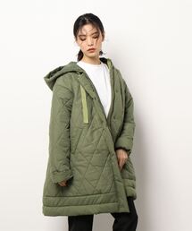 マットタフタAラインキルティングコート