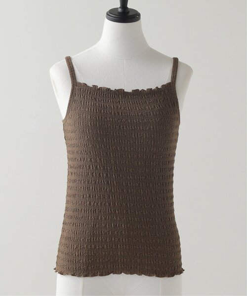 RAY CASSIN（レイカズン）の「くしゅくしゅカップ付きキャミ（キャミソール・レディース・ピンク/スミクロ/キナリ/ピンクベージュ/ブラック/ブラウン/オフホワイト/ダークブラウン・FREE）」の5枚目の写真