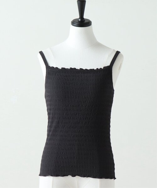 RAY CASSIN（レイカズン）の「くしゅくしゅカップ付きキャミ（キャミソール・レディース・ピンク/スミクロ/キナリ/ピンクベージュ/ブラック/ブラウン/オフホワイト/ダークブラウン・FREE）」の4枚目の写真