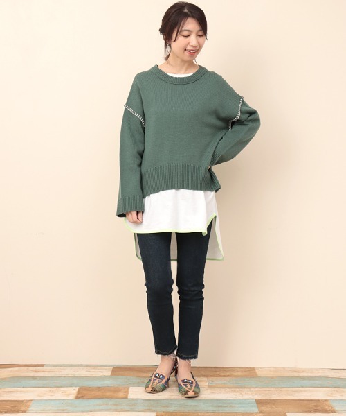 チチカカ（チチカカ）の「ロゴパッチロングＴシャツ（Tシャツ/カットソー・レディース・ホワイト/ブラック/カーキ・FREE）」の4枚目の写真