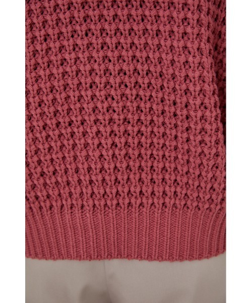 rienda(リエンダ)の「ワッフルVネックニットトップス(ニット/セーター・レディース・ブラック/ピンク/グリーン/アイボリー・FREE)」の5枚目の写真