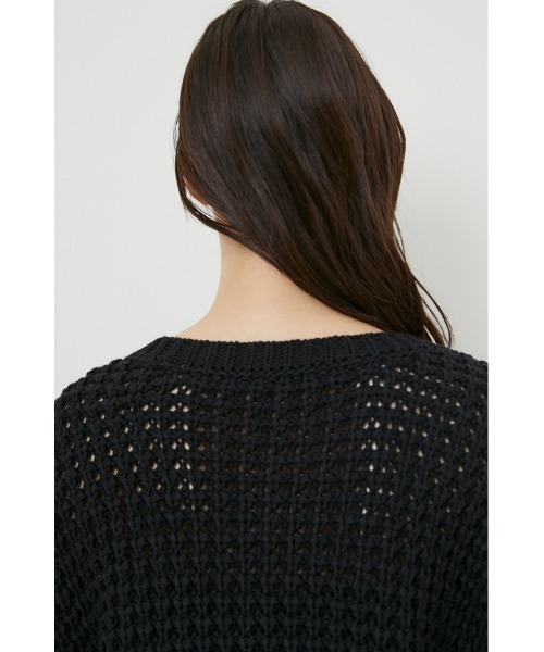 rienda(リエンダ)の「ワッフルVネックニットトップス(ニット/セーター・レディース・ブラック/ピンク/グリーン/アイボリー・FREE)」の10枚目の写真