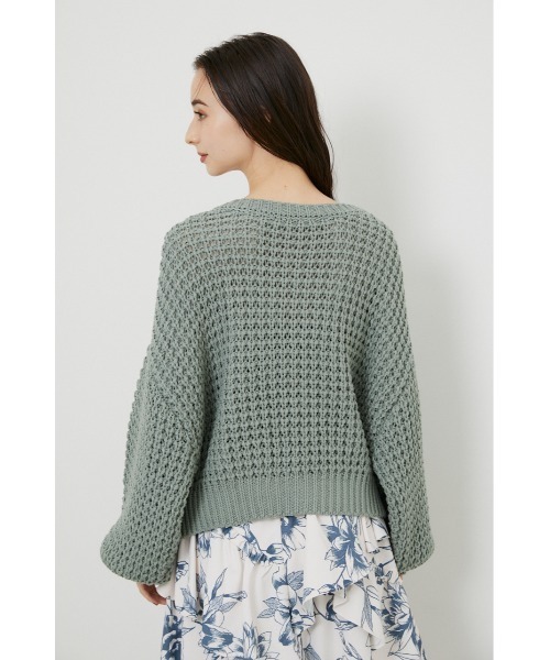 rienda(リエンダ)の「ワッフルVネックニットトップス(ニット/セーター・レディース・ブラック/ピンク/グリーン/アイボリー・FREE)」の17枚目の写真