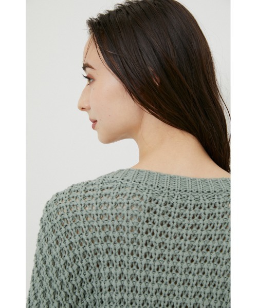 rienda(リエンダ)の「ワッフルVネックニットトップス(ニット/セーター・レディース・ブラック/ピンク/グリーン/アイボリー・FREE)」の19枚目の写真