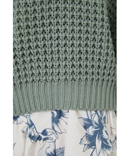 rienda(リエンダ)の「ワッフルVネックニットトップス(ニット/セーター・レディース・ブラック/ピンク/グリーン/アイボリー・FREE)」の21枚目の写真