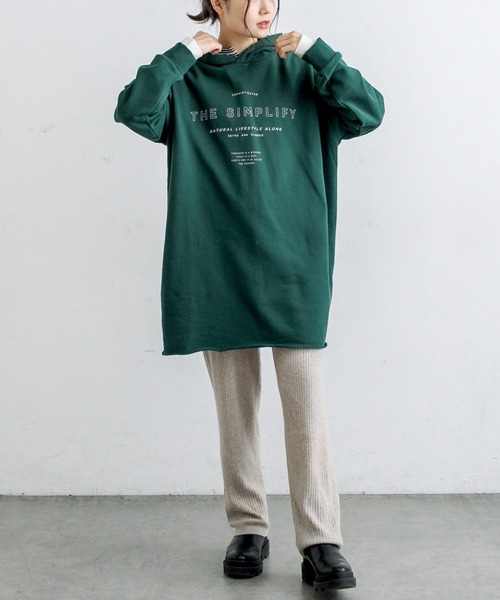 PUAL CE CIN（ピュアルセシン）の「裏起毛ロゴプリントパーカー（パーカー・レディース・ベージュ/グリーン/ナチュラル/チャコール・FREE）」の16枚目の写真