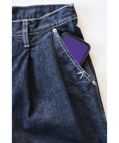 AlexanderLeeChang(アレキサンダーリーチャン)の「AlexanderLeeChang/アレキサンダーリーチャン CARPENTER DNM ツータック ワンウォッシュ(デニムパンツ・メンズ・インディゴブルー・0/1/2/3/4)」の8枚目の写真