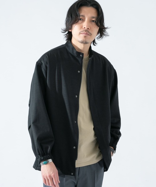 URBAN RESEARCH ROSSO MEN（アーバンリサーチロッソメン）の「ハイブリッドボンディングスタンドブルゾン『セットアップ対応』（ブルゾン・メンズ・ブラック/ネイビー・MEDIUM/LARGE）」の13枚目の写真