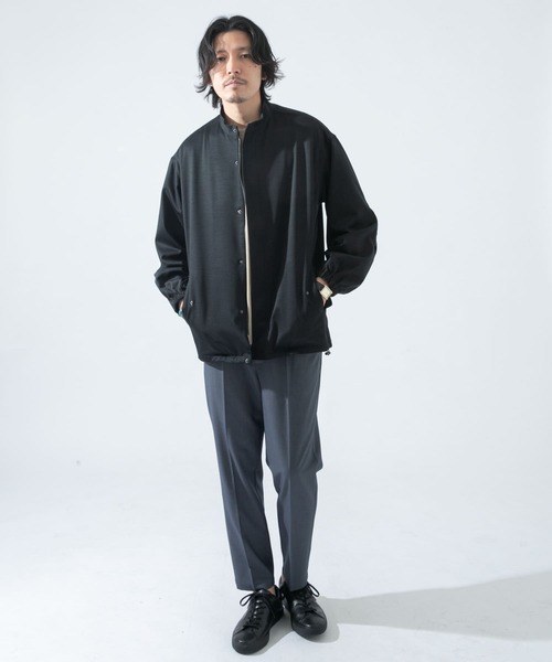 URBAN RESEARCH ROSSO MEN（アーバンリサーチロッソメン）の「ハイブリッドボンディングスタンドブルゾン『セットアップ対応』（ブルゾン・メンズ・ブラック/ネイビー・MEDIUM/LARGE）」の6枚目の写真