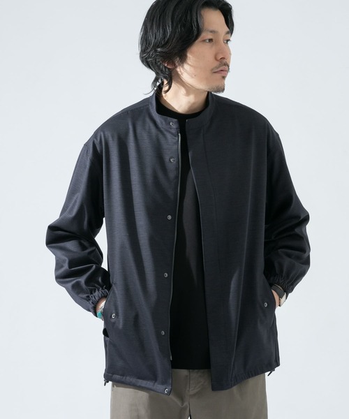 URBAN RESEARCH ROSSO MEN（アーバンリサーチロッソメン）の「ハイブリッドボンディングスタンドブルゾン『セットアップ対応』（ブルゾン・メンズ・ブラック/ネイビー・MEDIUM/LARGE）」の12枚目の写真