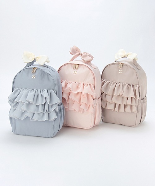 petit main（プティマイン）の「シフォンフリルリュック（バックパック/リュック・キッズ・グレー/サックスブルー/ライトピンク・M/S）」の10枚目の写真