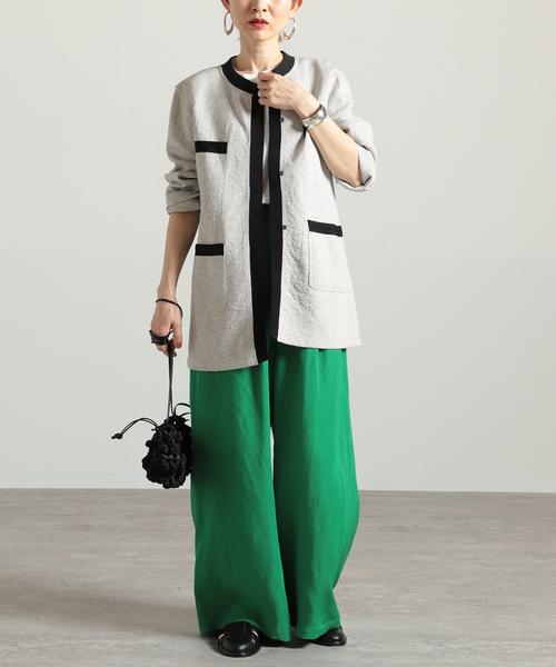 セール】mapel バイカラージャケット◇（ノーカラージャケット