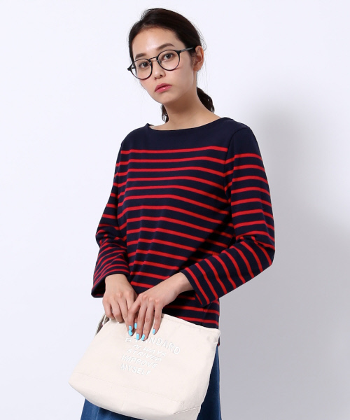 MYSELF ABAHOUSE(マイセルフアバハウス)の「※公開NG【VERY 5月号掲載】パネルボーダーボートネックプルオーバー(Tシャツ/カットソー・レディース・ネイビー/ピンク/レッド/グレー/グリーン/ブラック・FREE)」の6枚目の写真