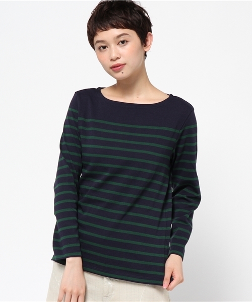 MYSELF ABAHOUSE(マイセルフアバハウス)の「※公開NG【VERY 5月号掲載】パネルボーダーボートネックプルオーバー(Tシャツ/カットソー・レディース・ネイビー/ピンク/レッド/グレー/グリーン/ブラック・FREE)」の1枚目の写真