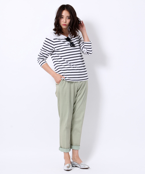 MYSELF ABAHOUSE(マイセルフアバハウス)の「※公開NG【VERY 5月号掲載】パネルボーダーボートネックプルオーバー(Tシャツ/カットソー・レディース・ネイビー/ピンク/レッド/グレー/グリーン/ブラック・FREE)」の10枚目の写真