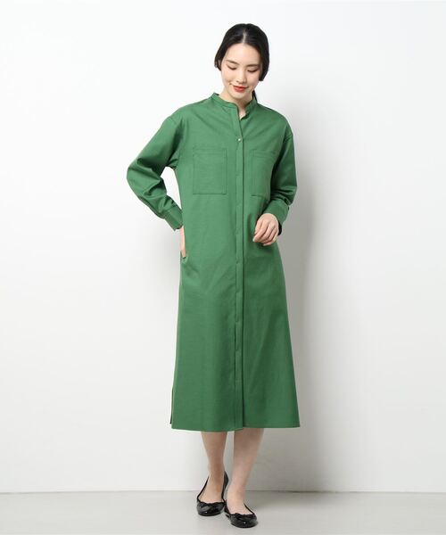 HELIOPOLE(エリオポール)の「NATURAL TWILL SHIRT OP(ワンピース・レディース・チャコールグレー/ダークブラウン/グリーン・38)」の3枚目の写真