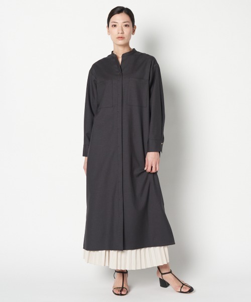 HELIOPOLE(エリオポール)の「NATURAL TWILL SHIRT OP(ワンピース・レディース・チャコールグレー/ダークブラウン/グリーン・38)」の7枚目の写真