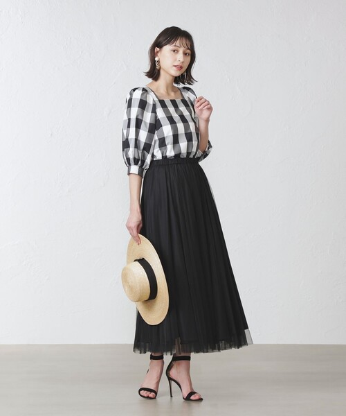 EPOCA THE SHOP（エポカザショップ）の「ギンガムチェックブラウス（シャツ/ブラウス・レディース・ブラック・38）」の2枚目の写真
