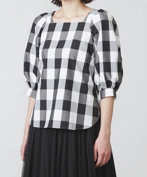 EPOCA THE SHOP（エポカザショップ）の「ギンガムチェックブラウス（シャツ/ブラウス・レディース・ブラック・38）」の5枚目の写真