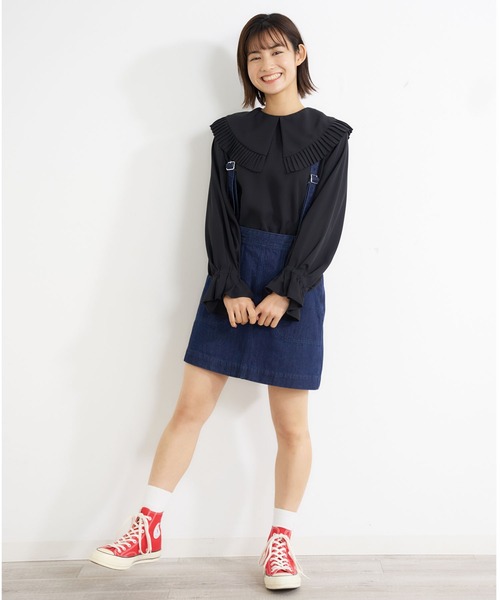 MILKFED.（ミルクフェド）の「PLEATED BIG COLLAR BLOUSE（シャツ/ブラウス・レディース・ホワイト/ブラック・ONE SIZE）」の11枚目の写真