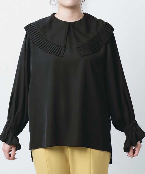 MILKFED.（ミルクフェド）の「PLEATED BIG COLLAR BLOUSE（シャツ/ブラウス・レディース・ホワイト/ブラック・ONE SIZE）」の13枚目の写真