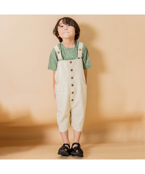 Ampersand（アンパサンド）の「premier ダブルボタンノーカラー半袖シャツ（シャツ/ブラウス・キッズ・ベージュ/イエロー/ブラウン/グリーン/グレー・100/120/70/80/130/90/140/110）」の8枚目の写真