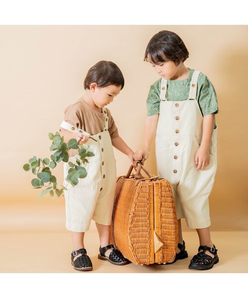 Ampersand（アンパサンド）の「premier ダブルボタンノーカラー半袖シャツ（シャツ/ブラウス・キッズ・ベージュ/イエロー/ブラウン/グリーン/グレー・100/120/70/80/130/90/140/110）」の11枚目の写真