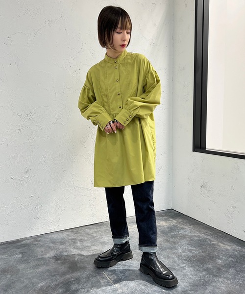 バンドカラーチュニックシャツ【ZOZOTOWN限定アイテム】