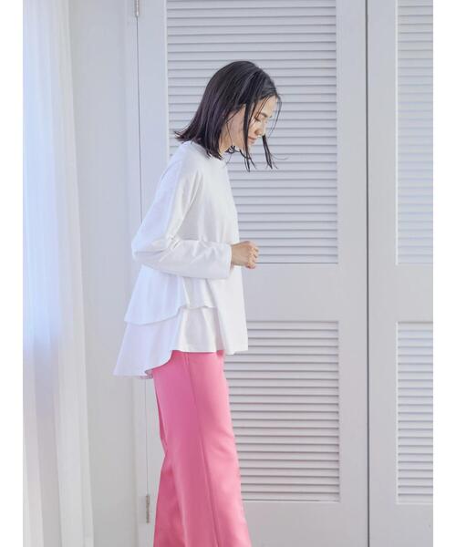 AMERICAN HOLIC（アメリカンホリック）の「バックティアードカットプルオーバー（Tシャツ/カットソー・レディース・オフホワイト/ブラック/ブラウン・M/L）」の10枚目の写真