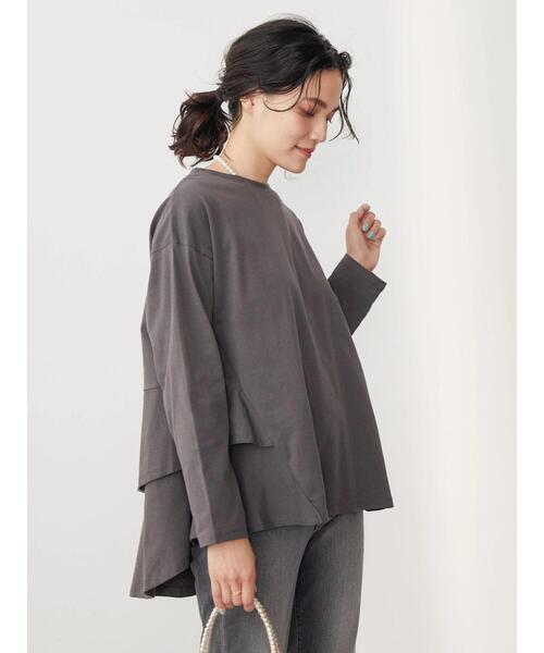 AMERICAN HOLIC（アメリカンホリック）の「バックティアードカットプルオーバー（Tシャツ/カットソー・レディース・オフホワイト/ブラック/ブラウン・M/L）」の13枚目の写真