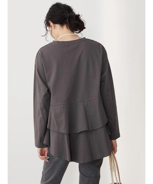 AMERICAN HOLIC（アメリカンホリック）の「バックティアードカットプルオーバー（Tシャツ/カットソー・レディース・オフホワイト/ブラック/ブラウン・M/L）」の14枚目の写真