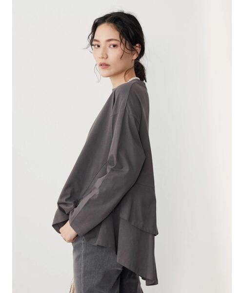 AMERICAN HOLIC（アメリカンホリック）の「バックティアードカットプルオーバー（Tシャツ/カットソー・レディース・オフホワイト/ブラック/ブラウン・M/L）」の15枚目の写真