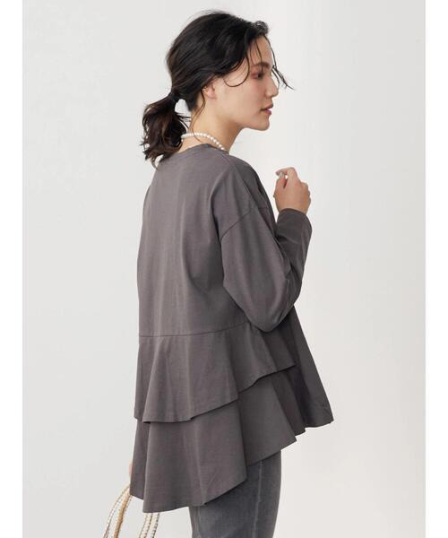 AMERICAN HOLIC（アメリカンホリック）の「バックティアードカットプルオーバー（Tシャツ/カットソー・レディース・オフホワイト/ブラック/ブラウン・M/L）」の16枚目の写真