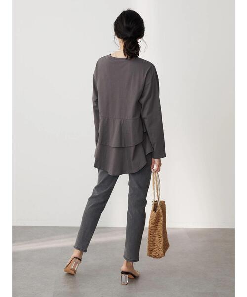 AMERICAN HOLIC（アメリカンホリック）の「バックティアードカットプルオーバー（Tシャツ/カットソー・レディース・オフホワイト/ブラック/ブラウン・M/L）」の18枚目の写真