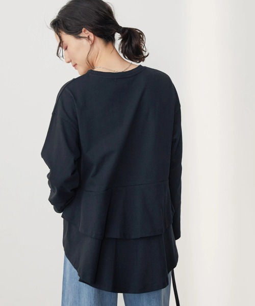 AMERICAN HOLIC（アメリカンホリック）の「バックティアードカットプルオーバー（Tシャツ/カットソー・レディース・オフホワイト/ブラック/ブラウン・M/L）」の2枚目の写真