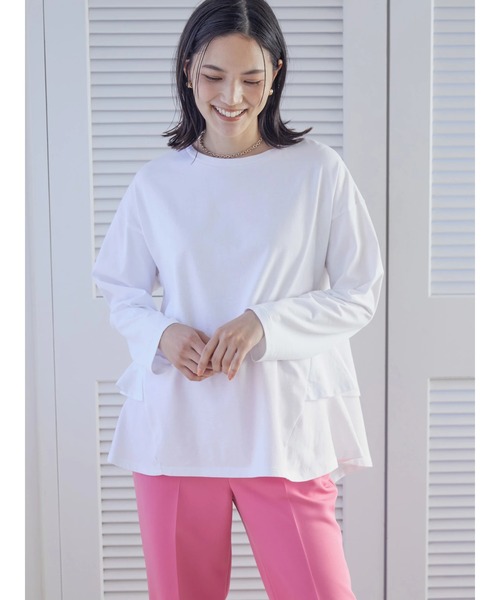 AMERICAN HOLIC（アメリカンホリック）の「バックティアードカットプルオーバー（Tシャツ/カットソー・レディース・オフホワイト/ブラック/ブラウン・M/L）」の5枚目の写真