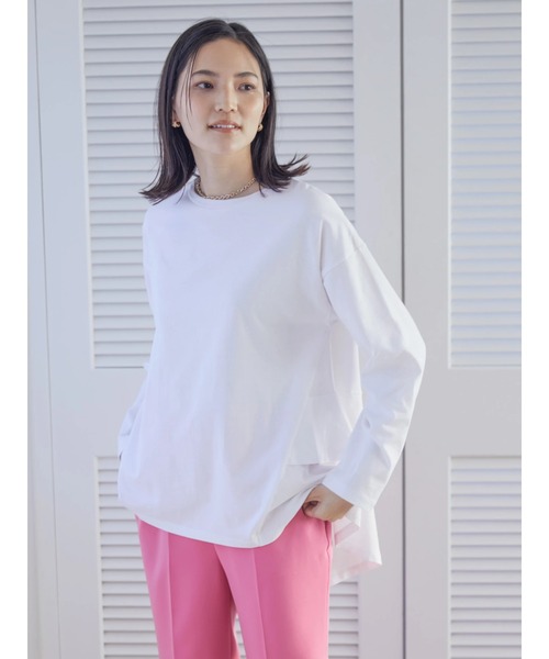 AMERICAN HOLIC（アメリカンホリック）の「バックティアードカットプルオーバー（Tシャツ/カットソー・レディース・オフホワイト/ブラック/ブラウン・M/L）」の6枚目の写真