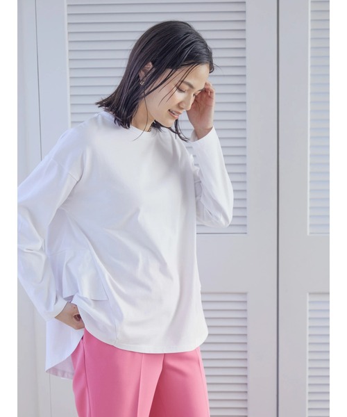 AMERICAN HOLIC（アメリカンホリック）の「バックティアードカットプルオーバー（Tシャツ/カットソー・レディース・オフホワイト/ブラック/ブラウン・M/L）」の7枚目の写真