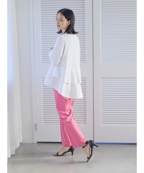 AMERICAN HOLIC（アメリカンホリック）の「バックティアードカットプルオーバー（Tシャツ/カットソー・レディース・オフホワイト/ブラック/ブラウン・M/L）」の4枚目の写真