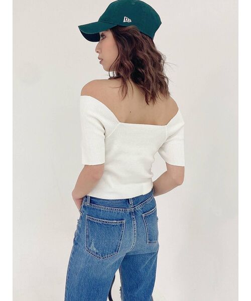 GYDA(ジェイダ)の「2WAYカシュクールニット TOPS(ニット/セーター・レディース・ブラック/オフホワイト/ライトグリーン・FREE)」の15枚目の写真
