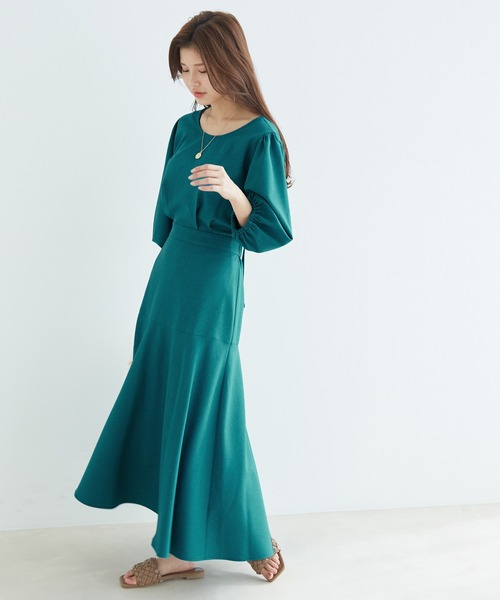 vis-`a-vis(ビサビ)の「【WEB限定】【洗える】リネンライクバックリボンワンピース(ワンピース・レディース・ブラック/グリーン系その他/キナリ・FREE)」の19枚目の写真