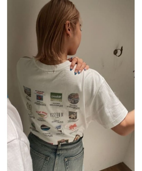 MOUSSY(マウジー)の「ISSUE 22 Tシャツ(Tシャツ/カットソー・レディース・ホワイト/ブラック/ホワイト系その他2/レッド・FREE)」の8枚目の写真