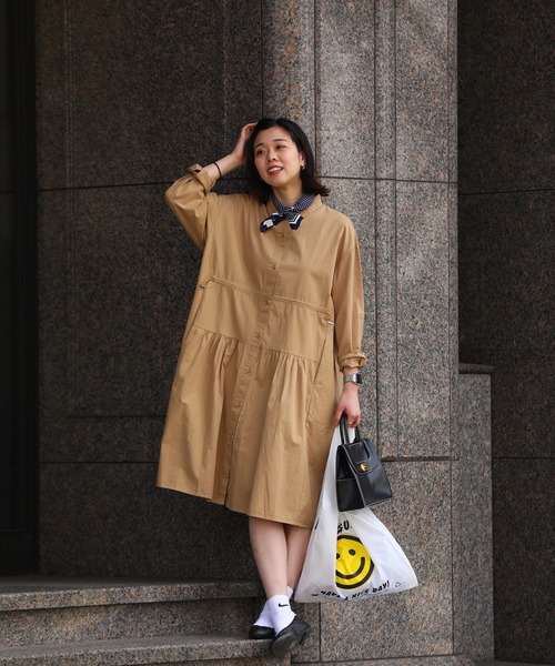 sara&cake(サラアンドケイク)の「ウエスト切り替えドローコードワンピース(ワンピース・レディース・パープル/グレー/イエロー/ブルー・FREE)」の4枚目の写真