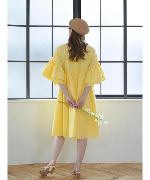 Areeam（アリーム）の「前後2way袖フリルミニワンピース（ワンピース・レディース・ブラック/ピンク/イエロー・FREE）」の11枚目の写真