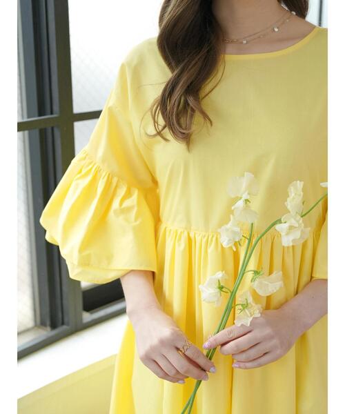 Areeam（アリーム）の「前後2way袖フリルミニワンピース（ワンピース・レディース・ブラック/ピンク/イエロー・FREE）」の7枚目の写真